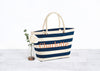 Personalised Navy Stripe Canvas and Rope Tote Beach Bag With Any Phrase/Name