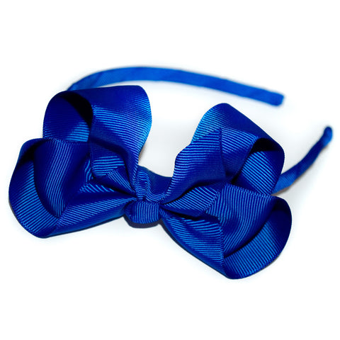 Pack of 10  Girls Traditional Bow Headband (Various Colours)