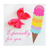Candy Bows Greeting Card for Girls Complete with Hair Bow